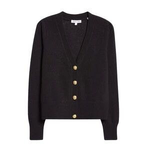 Veronica Beard Solene Black Cardigan 100% Cashmere Size XL